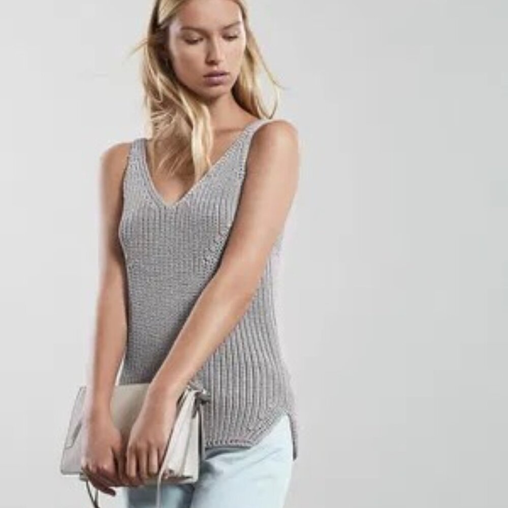 Reiss Gemma Gray Knitted Vest Top.  Size XS.